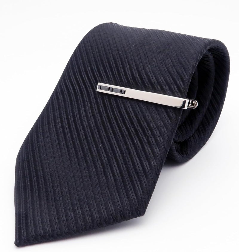 Jonwo Men's Crystal Tie Clip Silver Tone Tie Bar for Gentleman Regular Necktie Tie Clip for Business Anniversary - Image 3